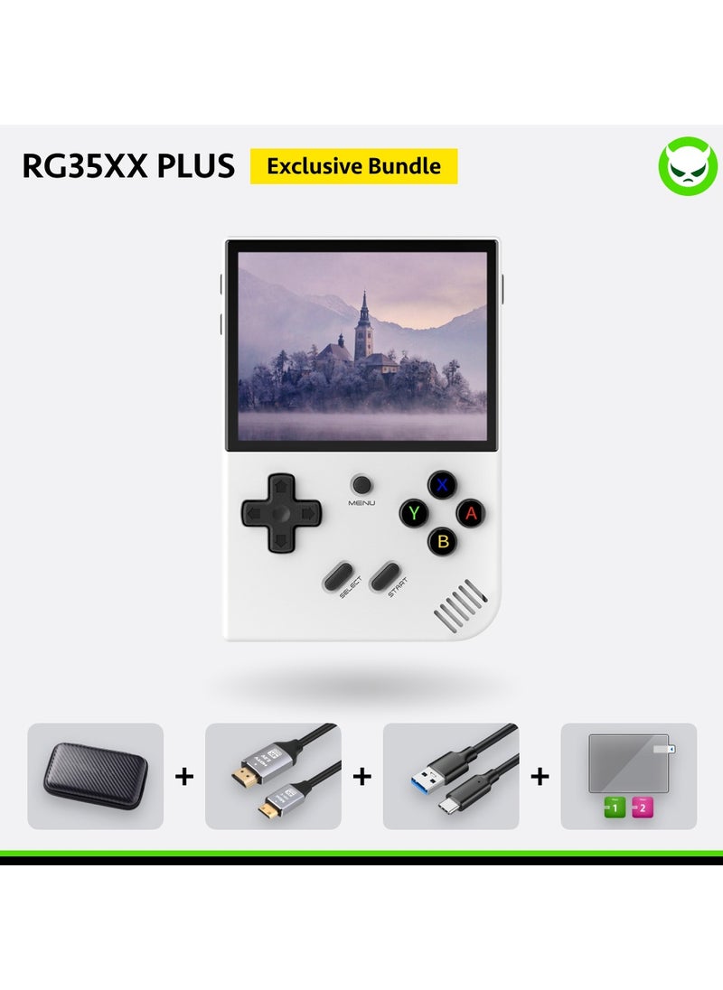 ANBERNIC  - RG35XX Plus Retro Handheld Game Console 3.5-inch IPS Screen 35 Emulators Over 18K Preloaded Games WiFi & Bluetooth Plug & Play Classic Video Game Console for Kids & Adults【White-64GB-35 Emulators Over 5000 Games Pre-installed 】 - Image 1