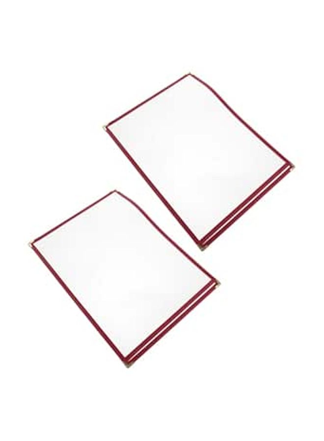 2Pcs Red PVC Transparent Menu Holders Water Oil Resistant Price List Covers - Image 1