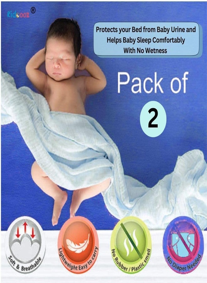 Kidoooz Anti-Piling Fleece Extra Absorbent Instant Dry Sheet for Baby, Baby Bed Protector, Waterproof Sheet (2, Pink + Navy Blue, Small) - Image 2