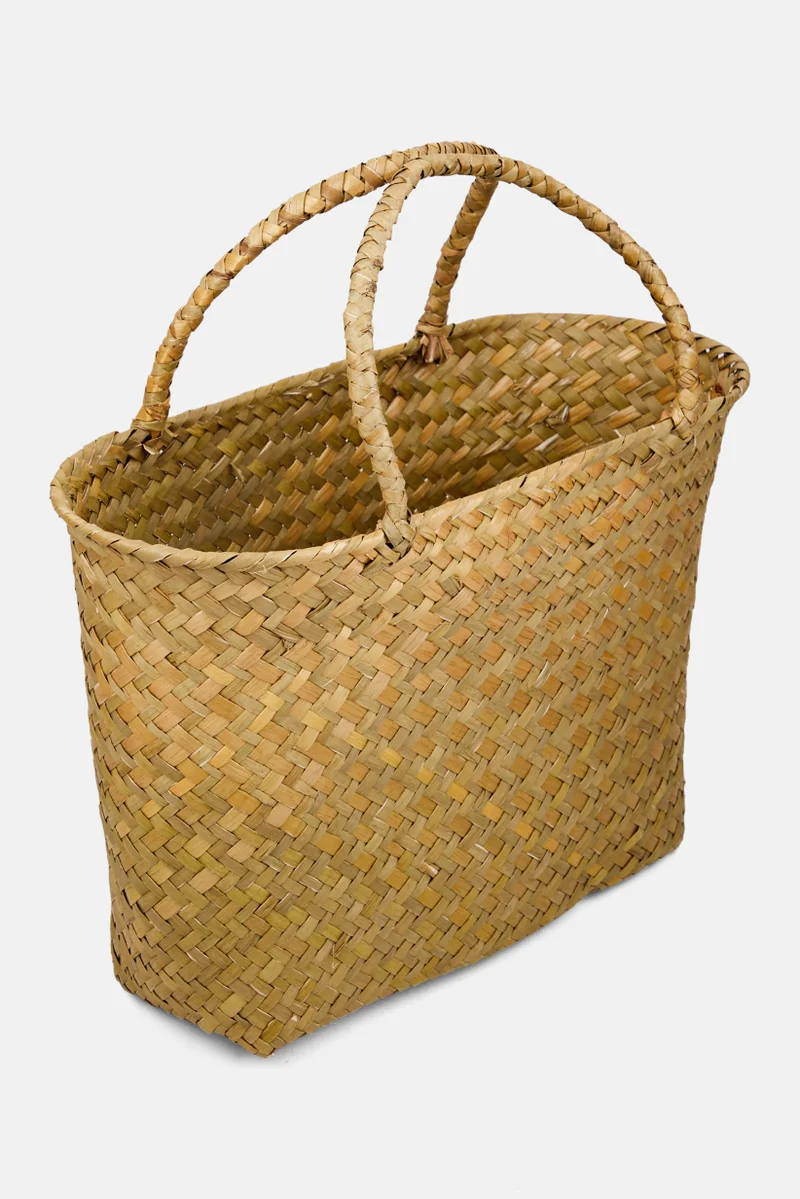موي موتشو Seagrass Storage Bag 34 x 14 22 cm, Olive