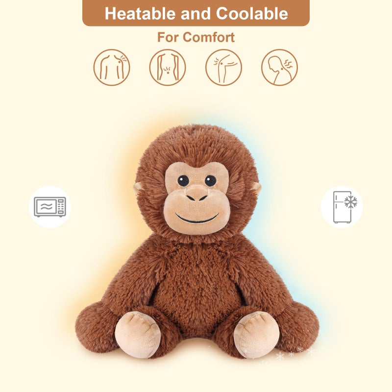 SuzziPals Heatable & Coolable Monkey Stuffed Animal, Microwavable Heating Pad Plushies for Soothing & Relaxation, Lavender Scented Stuffed Plush Toys, Monkey Gifts Boys Girls - Image 3