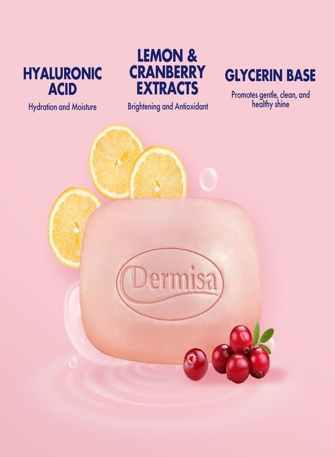 Dermisa Super Plus Brightening Bar | with Hyaluronic Acid and Lemon & Cranberry Extract | No Parabens, No Sulfates | 3 OZ Bar | 3-Pack - Image 2