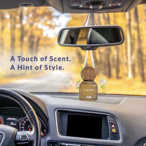NEODRIFT 'NeoBliss' (Set of 1) | (Vanilla Bliss) Car Hanging Diffuser Car Perfume & Air Freshener in Glass Bottle with Wooden Lid and Long Lasting Scent - 10ml - Image 2