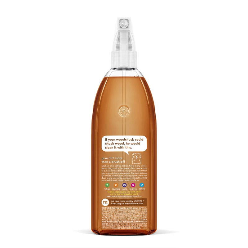 Method Daily Wood Cleaner, Almond, Cleans Shelves, Tables and Other Wooden Surfaces While Removing Dust & Grime, 28 oz Spray Bottles, (Pack of 1) - Image 2