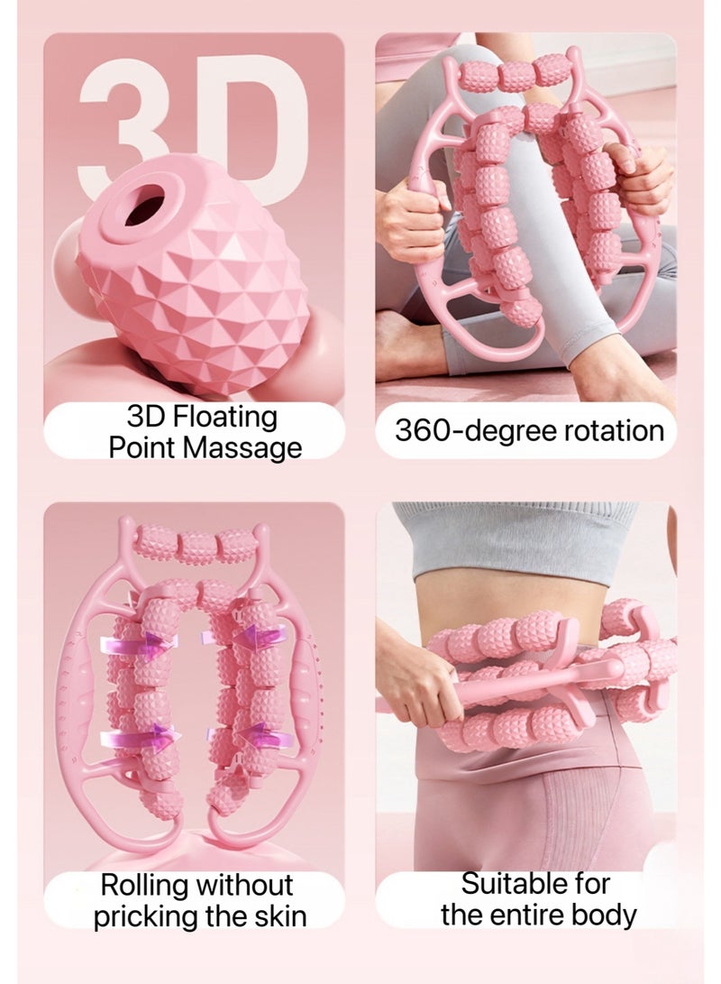 JoyousSto 2PCS Cellulite Massage Tool,Cellulite Remover for Legs,Massage Roller,Massage Stick,Muscle Roller,29 Roller Leg Slimming Massager (Pink) - Image 3