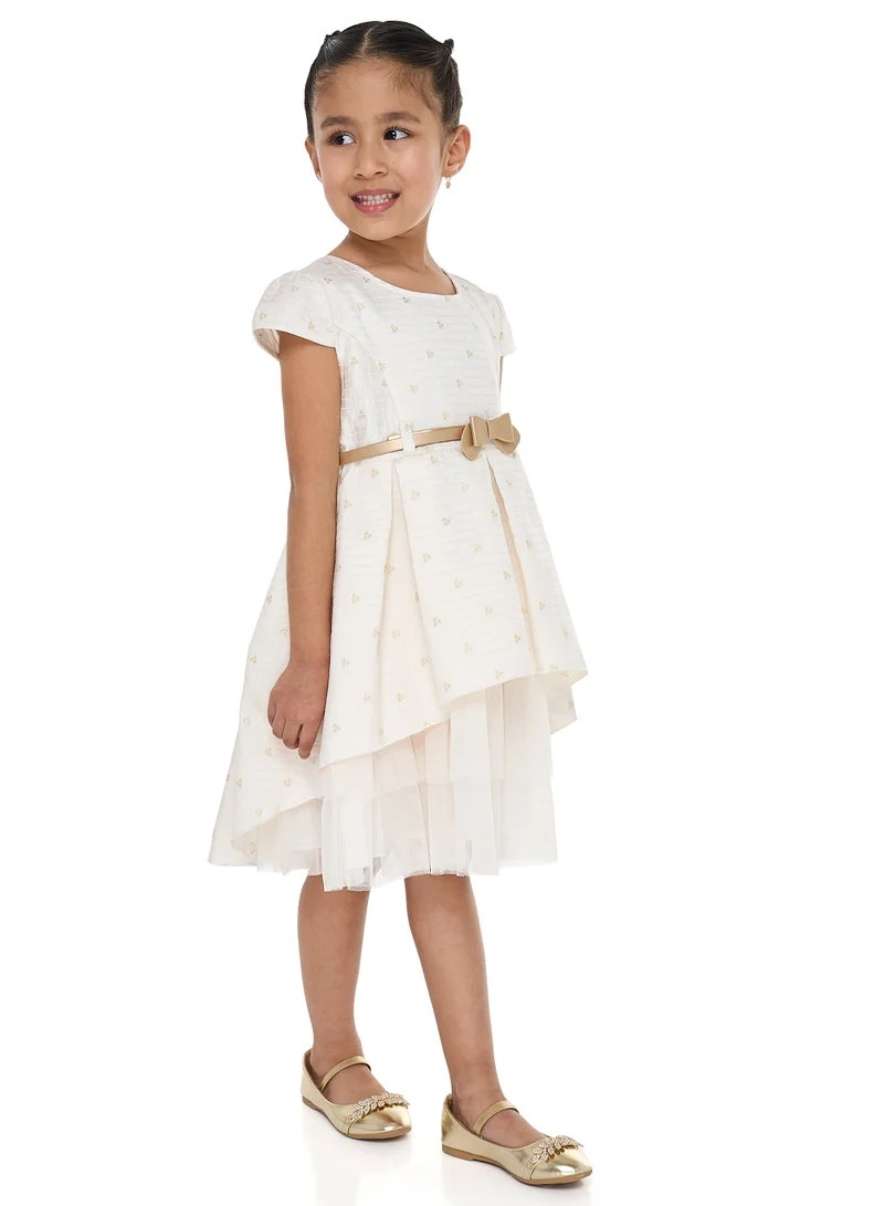 victor and jane Embroidered Tulle Party Dress