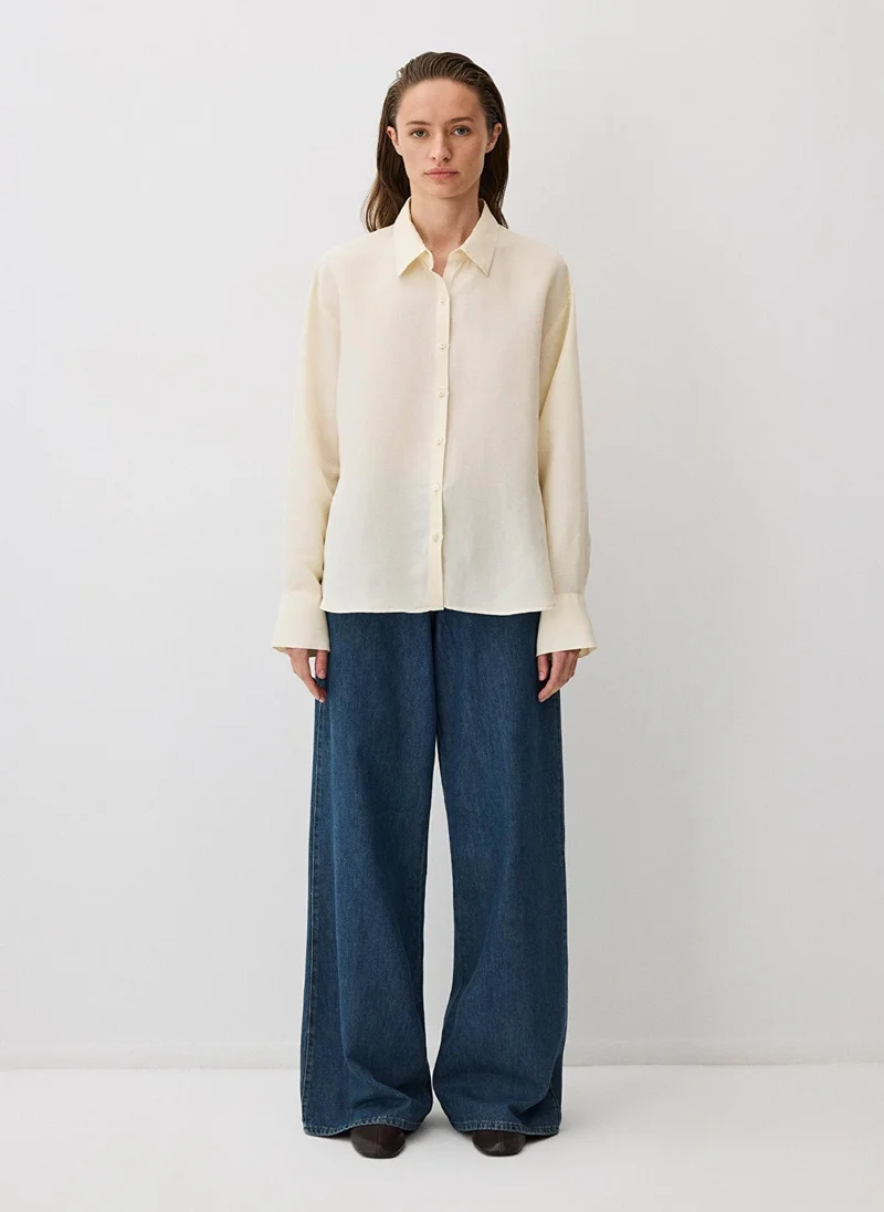 مافي Ecru Tencel TM Lyocell Blend Shirt