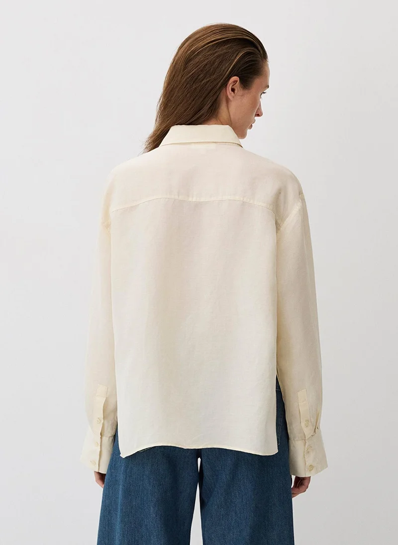 مافي Ecru Tencel TM Lyocell Blend Shirt