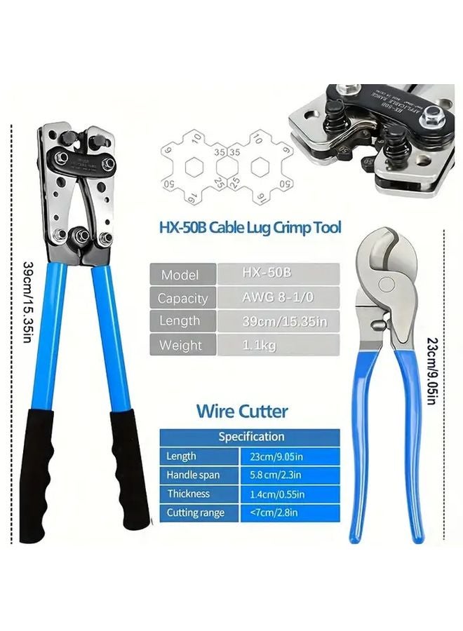Heavy Duty Wire Crimper And Cable Cutter Tool For 6 50mm Metal Processing - Image 4