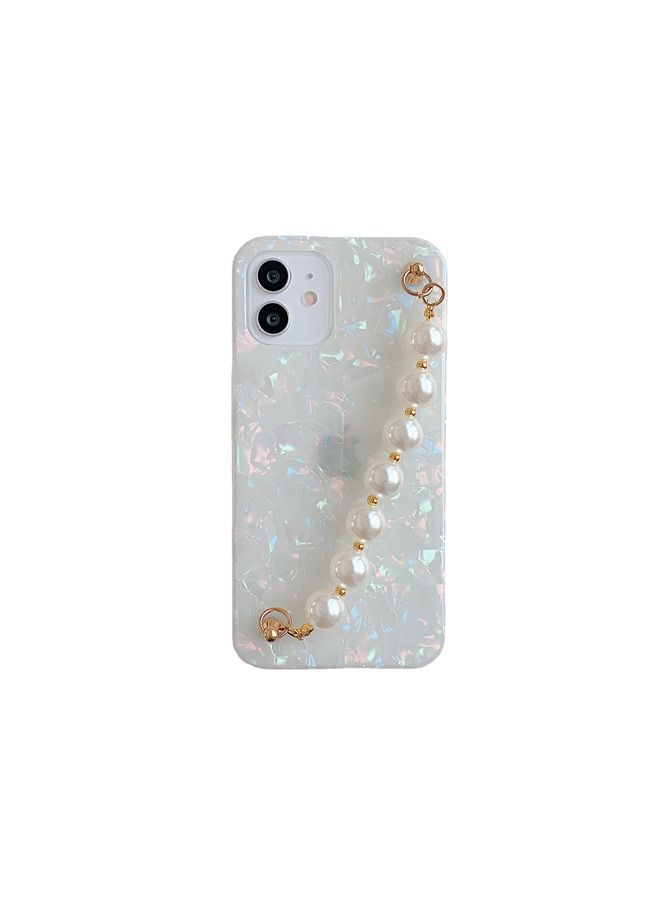 Light Luxury Shell Phone Case with Pearl Bracelet, Phone Case with Pearl Chain, Silicone Phone Case, Apple Phone Case, for Apple iPhone 14 Pro Max