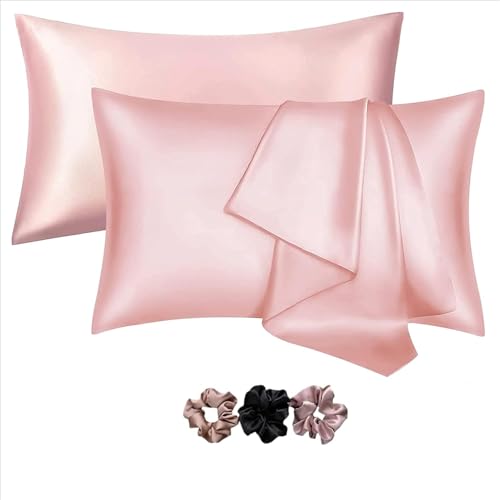 Rylan Pillow Cover RYLAN Satin Silk Pillow Cover for Hair and Skin 2 Piece with 3 Piece |Silk Pillow Covers with Envelope Closure end Design|Silk Pillow Cases 600 TC (Cream) - Image 1