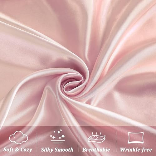 Rylan Pillow Cover RYLAN Satin Silk Pillow Cover for Hair and Skin 2 Piece with 3 Piece |Silk Pillow Covers with Envelope Closure end Design|Silk Pillow Cases 600 TC (Cream) - Image 3