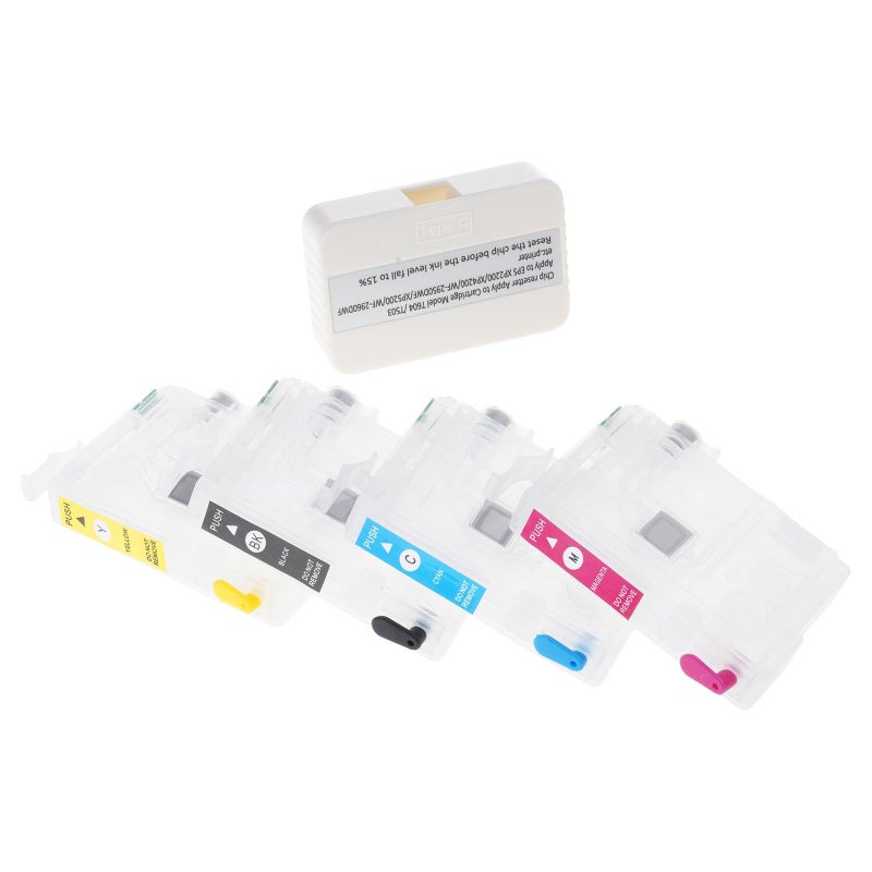 604XL Inkjet Refill Cartridges Featuring Permanent Chip for Epson WorkForce XP 4205 WF 2910 WF 2930 WF 2935 WF 2950 Printer Maintenance - Image 2