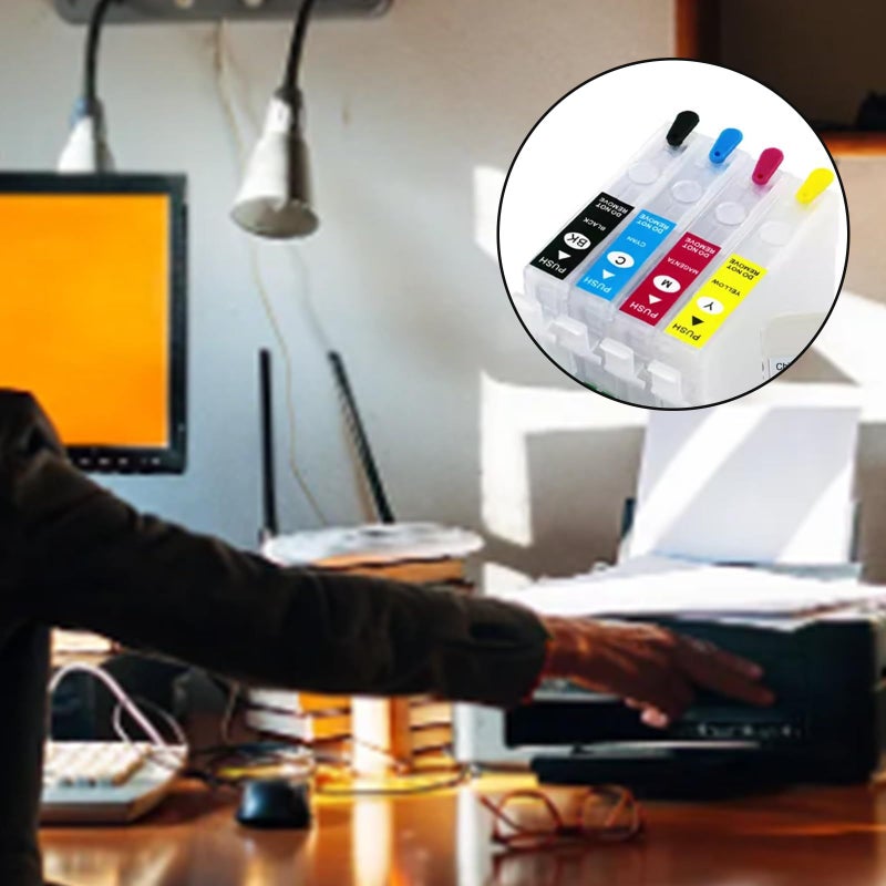 604XL Inkjet Refill Cartridges Featuring Permanent Chip for Epson WorkForce XP 4205 WF 2910 WF 2930 WF 2935 WF 2950 Printer Maintenance - Image 4