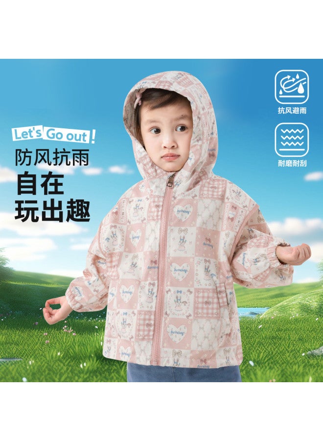 Bornbay girls' Jacket Spring/fall New Lightweight Water-resistant Windbreaker Hooded Softshell Jacket - Image 2