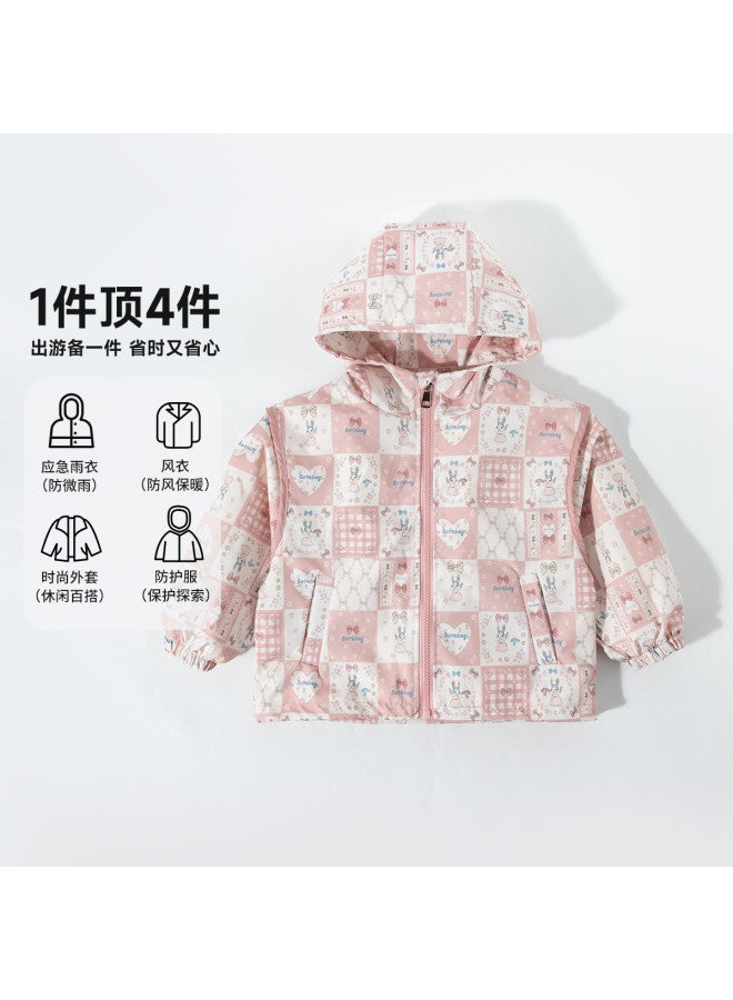 Bornbay girls' Jacket Spring/fall New Lightweight Water-resistant Windbreaker Hooded Softshell Jacket - Image 5