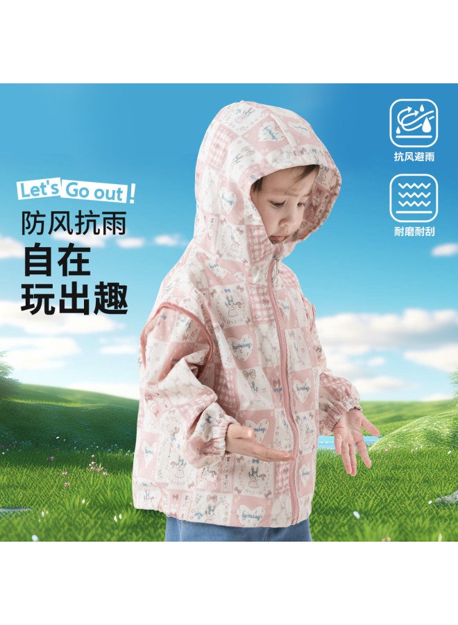 Bornbay girls' Jacket Spring/fall New Lightweight Water-resistant Windbreaker Hooded Softshell Jacket - Image 3