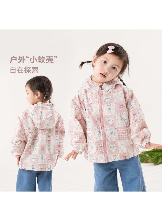 Bornbay girls' Jacket Spring/fall New Lightweight Water-resistant Windbreaker Hooded Softshell Jacket - Image 4