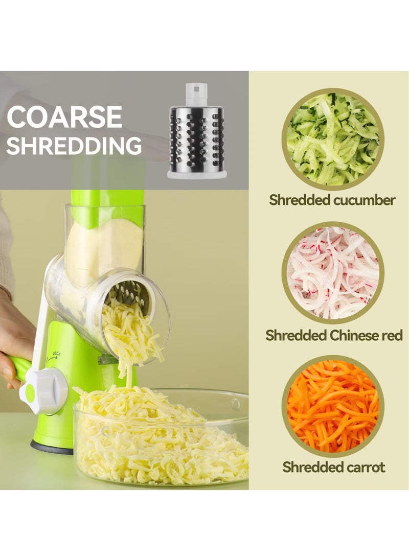 Ashbellazza - Rotary Cheese Grater - 3-in-1 Stainless Steel Manual Drum Slicer - Image 1