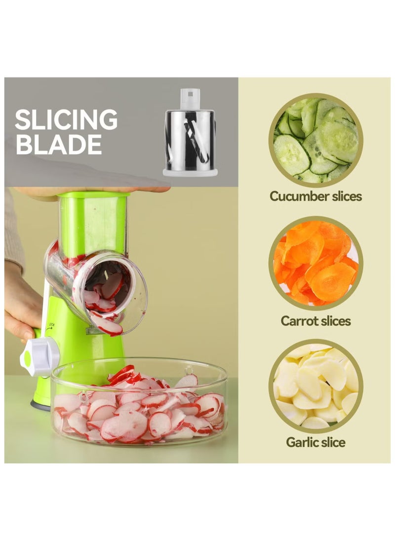 Ashbellazza - Rotary Cheese Grater - 3-in-1 Stainless Steel Manual Drum Slicer - Image 1