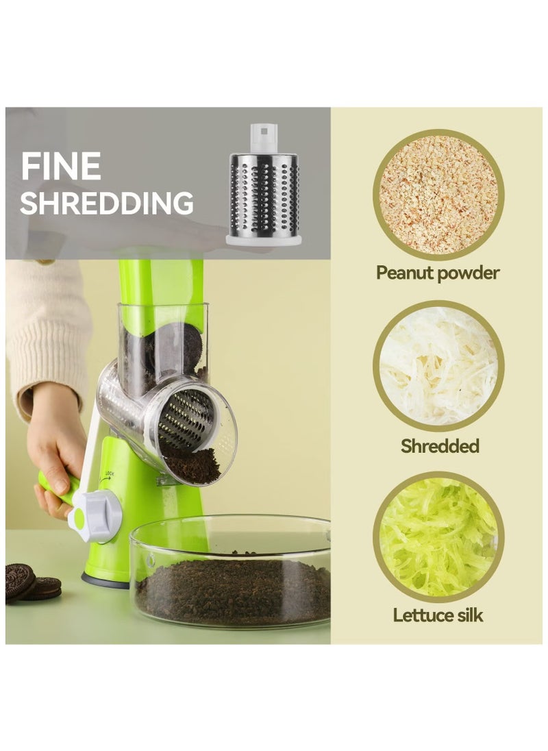Ashbellazza - Rotary Cheese Grater - 3-in-1 Stainless Steel Manual Drum Slicer - Image 1