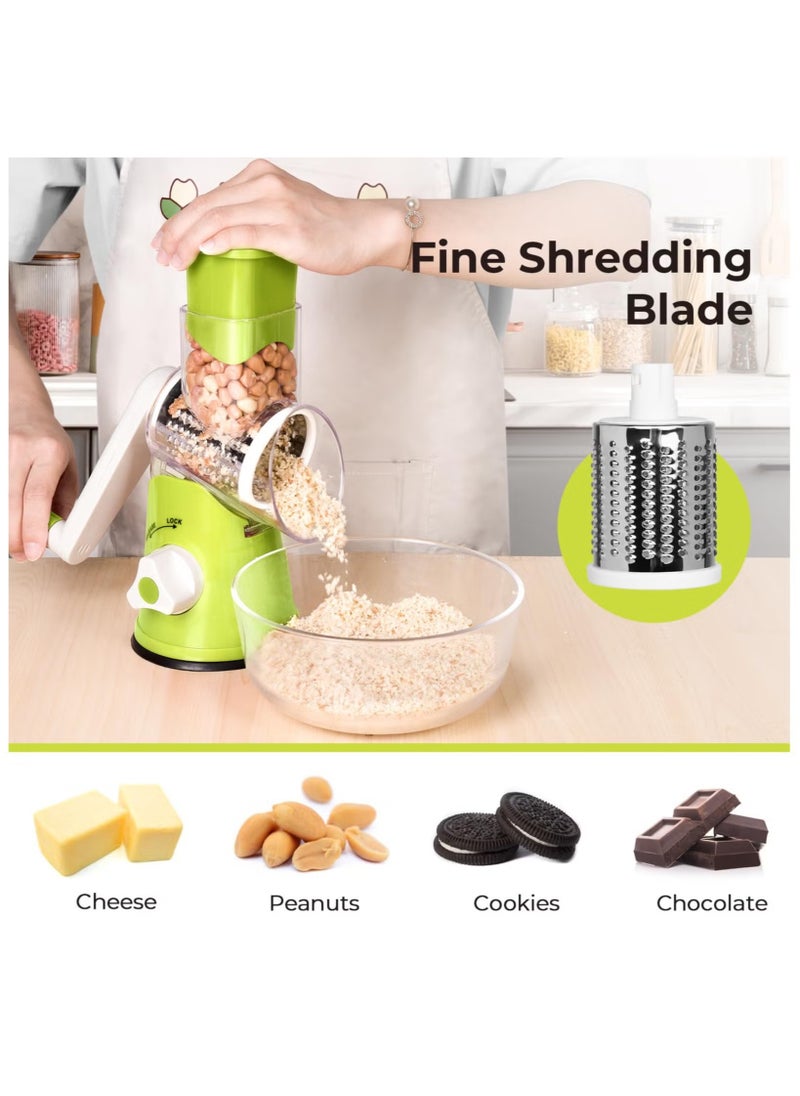 Ashbellazza - Rotary Cheese Grater - 3-in-1 Stainless Steel Manual Drum Slicer - Image 1