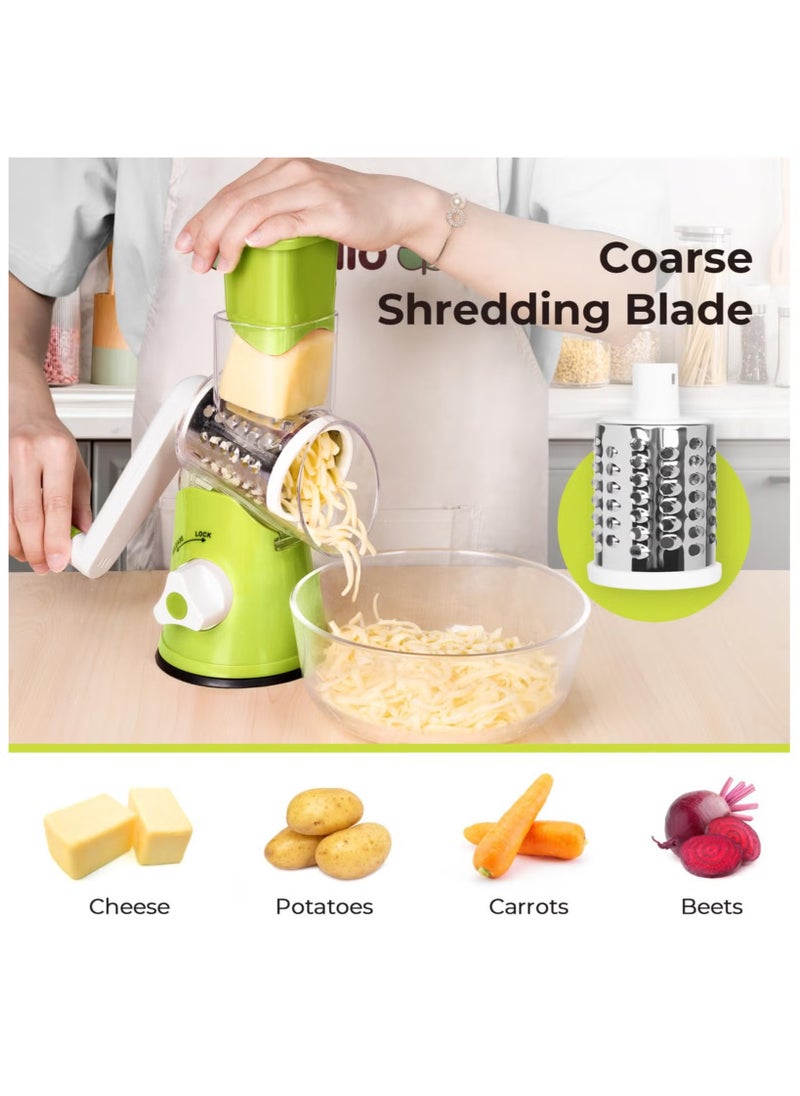Ashbellazza - Rotary Cheese Grater - 3-in-1 Stainless Steel Manual Drum Slicer - Image 1