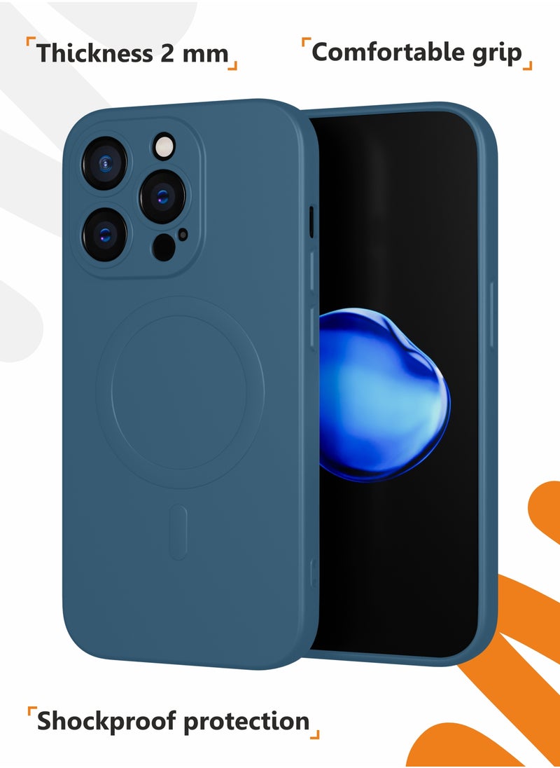 for iPhone 14 Pro Case, Soft Anti-Scratch Microfiber Lining, Compatible with MagSafe, Shockproof Phone Case for iPhone 14 Pro 6.1 inch, Blue