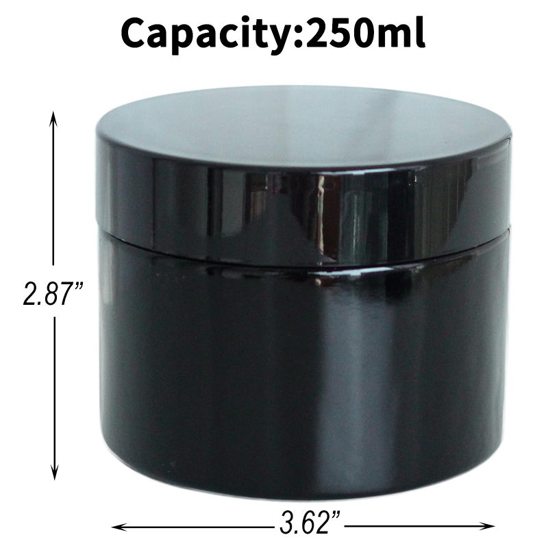Matoolser Black Glass Storage Jar 250ml Wide Mouth Airtight UV Protection Container for Spice Coffee - Image 3