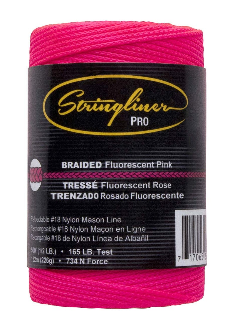 Stringliner Braided Mason Line Replacement Roll Contractor Pack 500' - Pink (Pack of 6) - SL35462CPK - Image 2