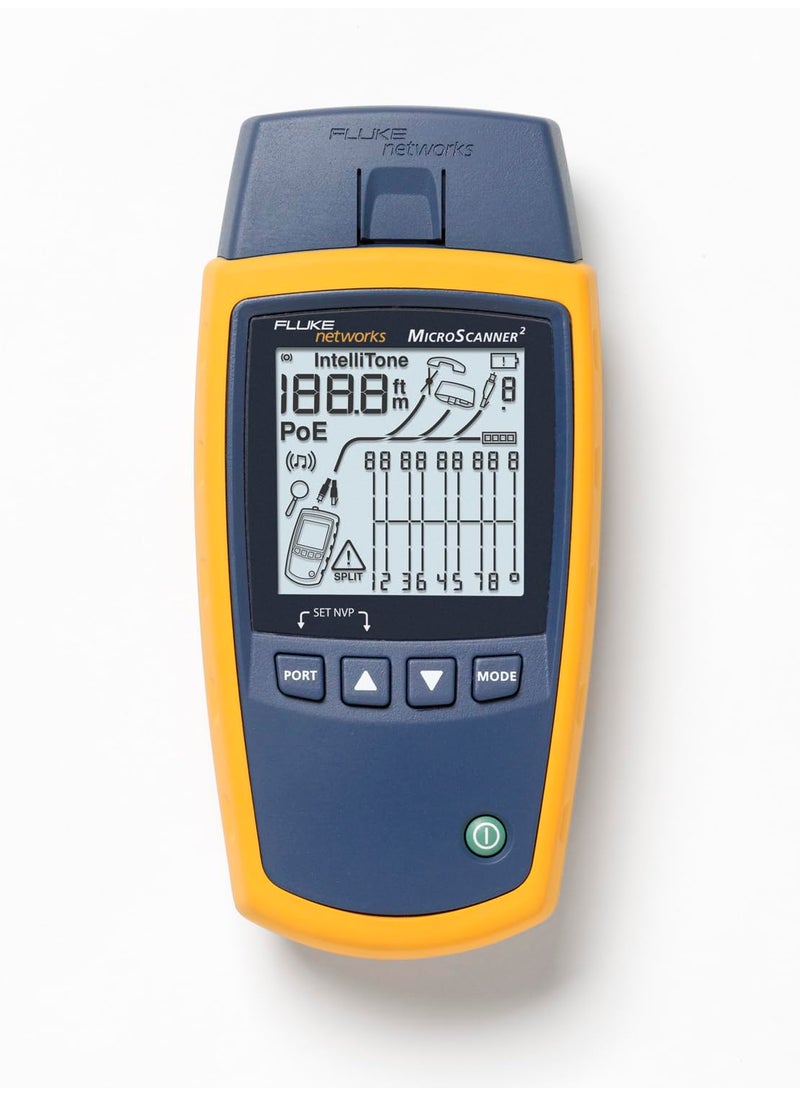 Fluke Networks Fluke Networks MS2-100 MicroScanner2 Copper Cable Verifier with Built-In IntelliTone Toning, Troubleshoots RJ11, RJ45, Coax, Tests 10/100/1000Base-T, and Voip,yellow  - Image 2
