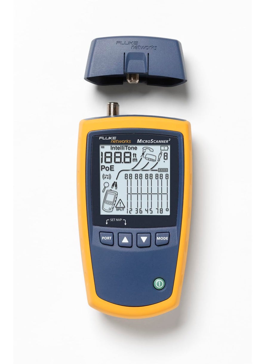 Fluke Networks Fluke Networks MS2-100 MicroScanner2 Copper Cable Verifier with Built-In IntelliTone Toning, Troubleshoots RJ11, RJ45, Coax, Tests 10/100/1000Base-T, and Voip,yellow  - Image 3