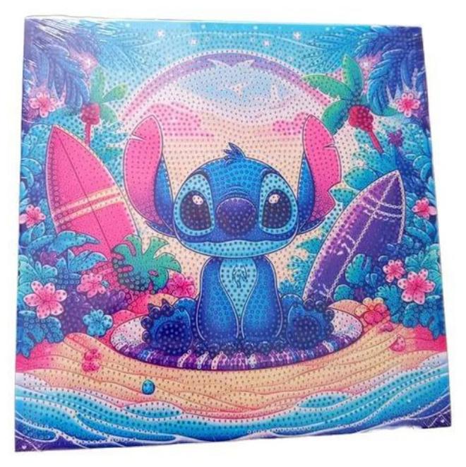 Diy 3D Diamond Painting Kit for Kids Develop Focus Skills and Patience, Improve Visual Coordination 20 X 20 cm (Stitch)