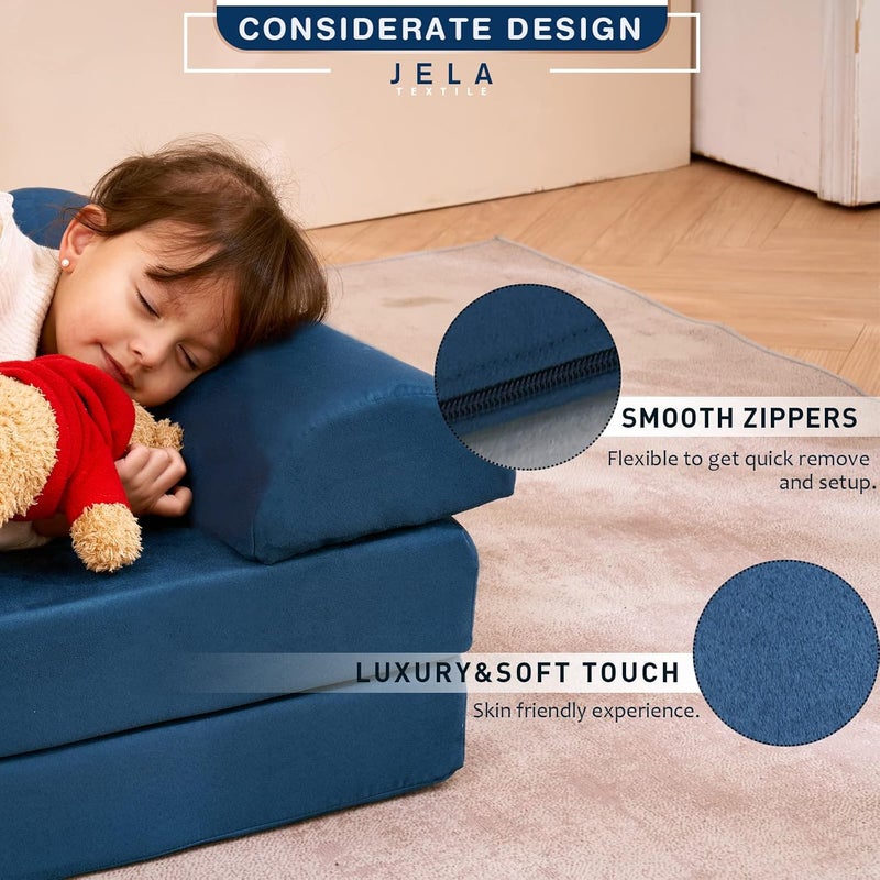 jela Kids Couch Medium 8PCS, Floor Sofa Modular Furniture for Kids Adults, Playhouse Play Set for Toddlers Babies, Modular Foam Play Couch Indoor Outdoor - Image 5