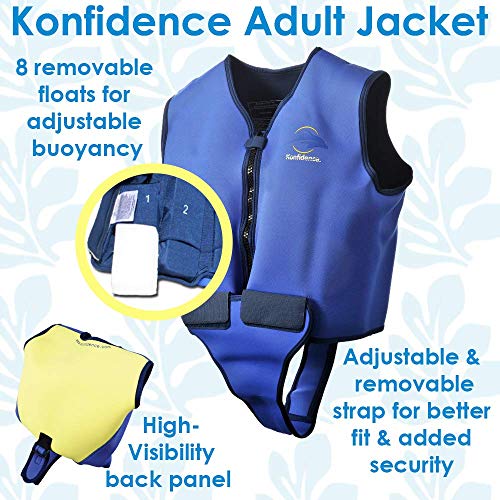 Konfidence Adult Swim Jacket (46-50", Blue/Yellow) - Image 5
