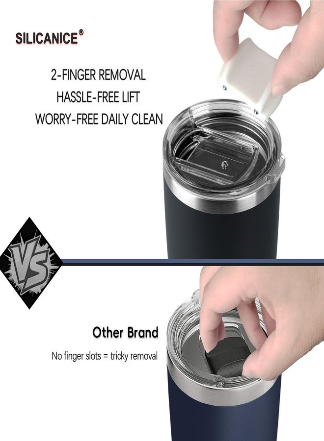 SILICANICE 20oz Vacuum Insulated Tumbler - Double Wall Stainless Steel Coffee Mug with Detachable Slider Lid, BPA Free, Car Cup Holder Compatible - Gym/Office/Travel/Home - Black - Image 3