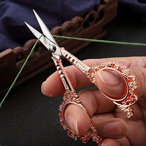 HITOPTY Sewing Scissors Embroidery Scissors, 4.5in Rose Gold Crochet Scissor with Sheath for Craft Cross Stitch Needlework Artwork Thread Yarn Cutting - Image 4