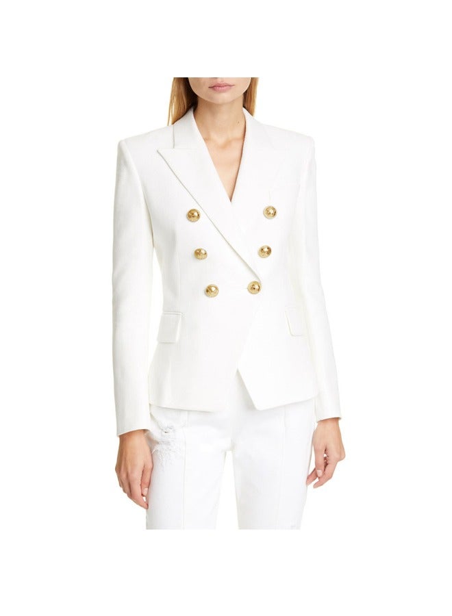 NIBEMINENT Women's Classic Short Suit Double Breasted Jacket  - Image 1