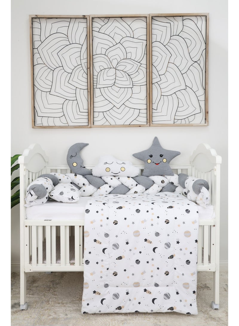 FUN MOMENT 6-Piece Baby Cot Bedspread with Bumpers - Image 1