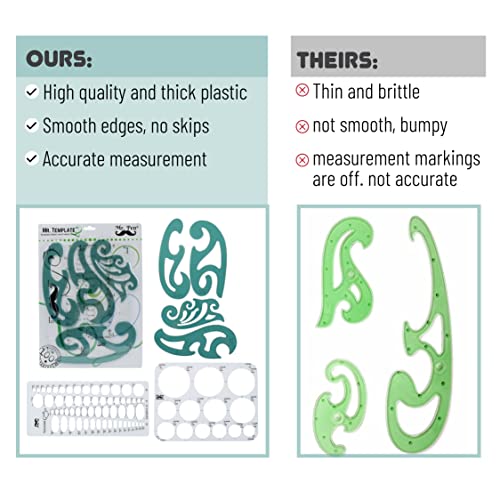 Mr. Pen French Curve - Large Circle & Ellipse Templates (6 Pc), Curve Ruler, Drawing & Drafting Tools, Geometry & Architectural Templates, Journaling Supplies - Image 4