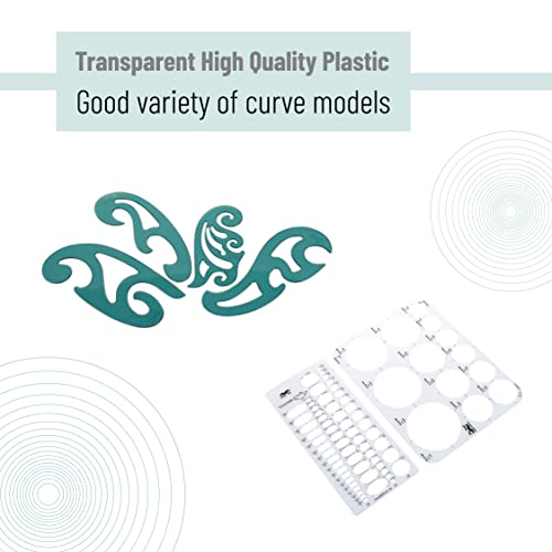 Mr. Pen French Curve - Large Circle & Ellipse Templates (6 Pc), Curve Ruler, Drawing & Drafting Tools, Geometry & Architectural Templates, Journaling Supplies - Image 5