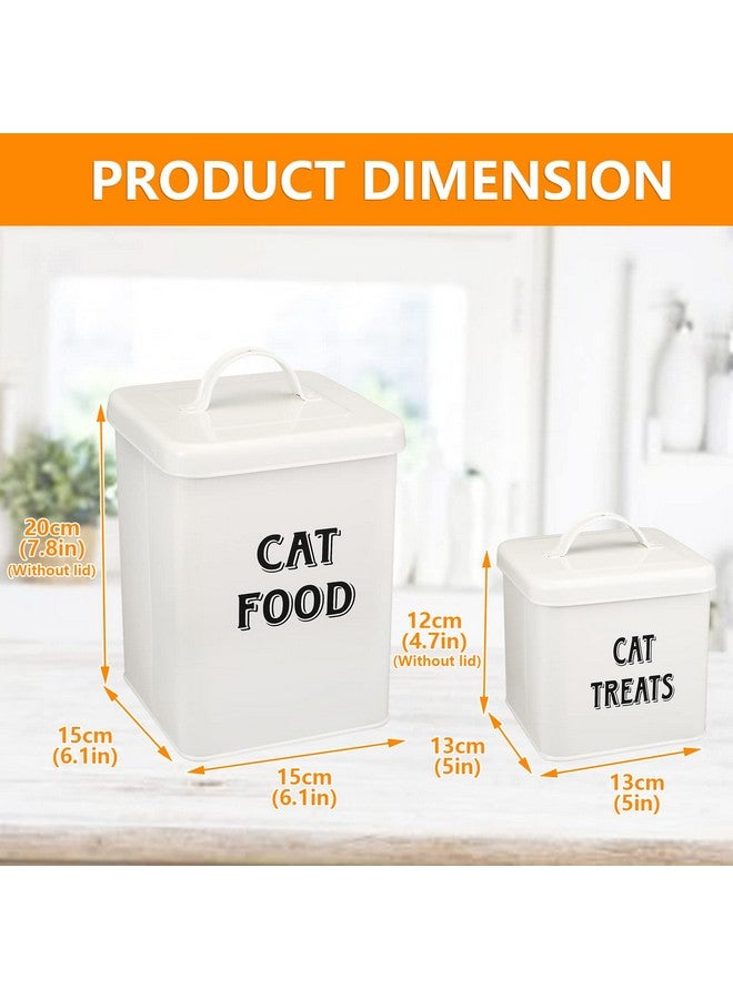Morezi Cat Food Storage Container Farmhouse Pet Food Treats Holder With Lid And Scoop, Perfect Sturdy Canister Tins For Kitchen Countertop, Shelf, Great Gift For Pet Owners  Cat Food - Image 3