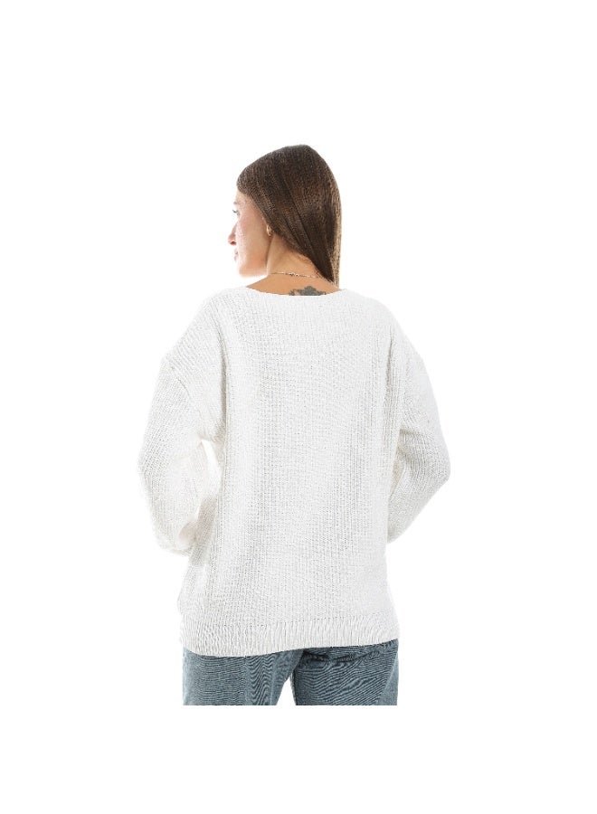 سيزار كارديجان صوف حريمي قصير  مزود بورود وزراير من الأمام - Image 4