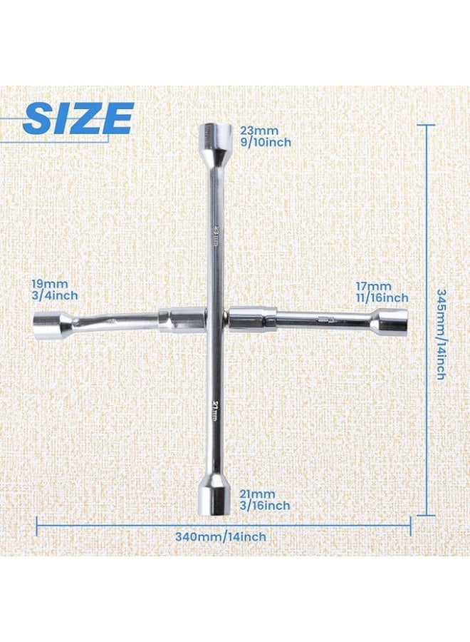 Universal Folding 4-Way Lug Wrench – Compact Tire Cross Wrench for Cars, Trucks, SUVs & RVs, Socket Sizes 17-23mm - Image 3