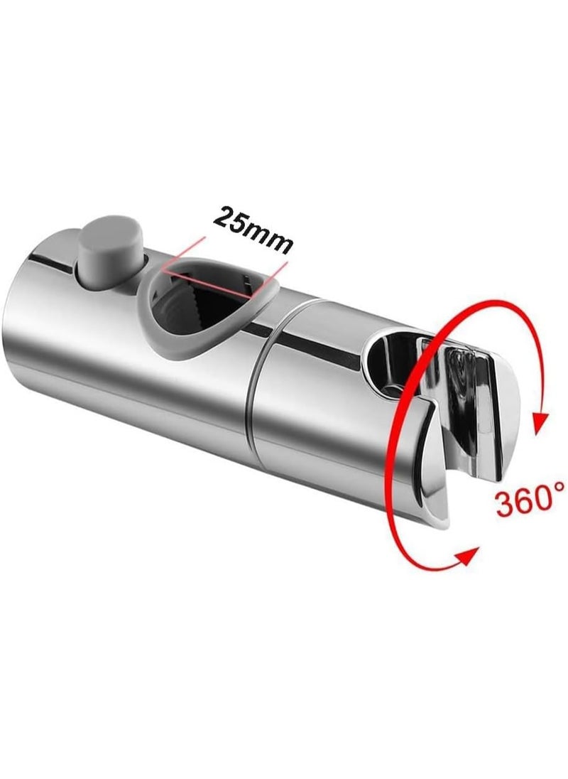 Rubik Shower Head Holder, 25MM Adjustable Rail Slider, 360 Degree Rotation, ABS Chrome Shower Sprayer Mounting Slide Bar Pole Bracket (25mm)  - Image 2