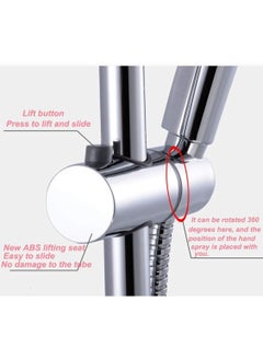 Rubik Shower Head Holder, 25MM Adjustable Rail Slider, 360 Degree Rotation, ABS Chrome Shower Sprayer Mounting Slide Bar Pole Bracket (25mm)  - Image 5