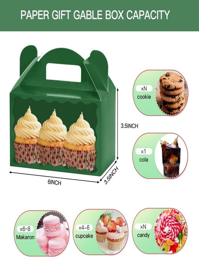 MOORAY 50 Pack Green Party Favor Treat Boxes, Gable Boxes Goodie Candy Boxes with Handles, Gift Boxes for Kids Themed Birthday Party Supplies, Christmas, Holidays, St. Patrick's Day(Green - Image 3