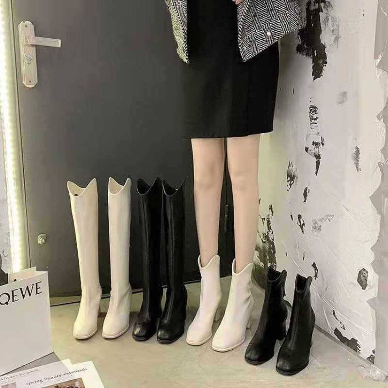 Boots Children'S Knights Boots Online Red Fashion White Fall/Winter But Knee Fleece-Lined High Boots - Image 3