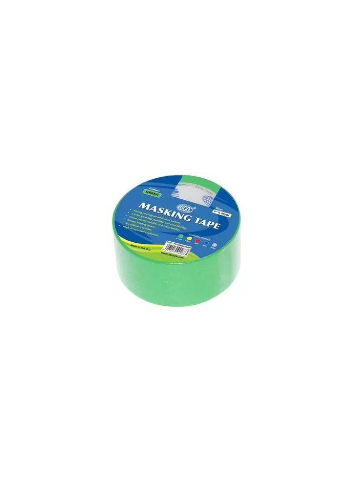 FIS Colored Masking Tape, 2 Inch x 25 yds Size, Green Color - FSTAM2025GR