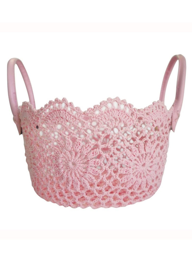 Salla Multipurpose Storage Cotton Basket Pink 27x15cm - Image 1